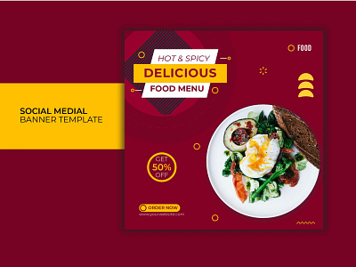 Restaurant food menu banner template design food illustration typography vector