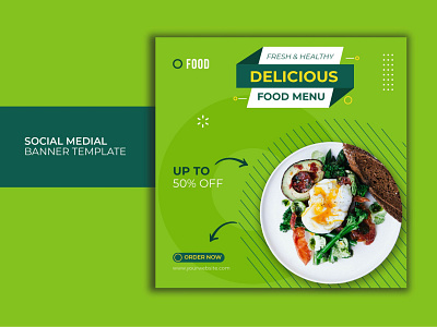 Restaurant food menu banner template