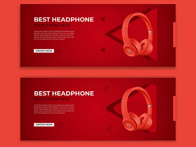 Best headphone facebook banner template