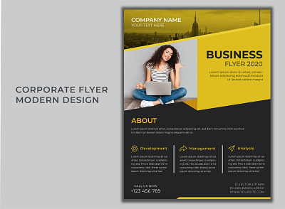 Corporate flyer design template branding design illustration typography ui ux vector