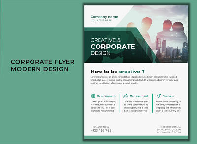 Corporate flyer design template design flat illustration typography ui vector