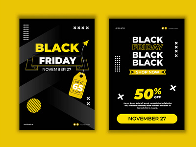 Flat design black friday flyer template