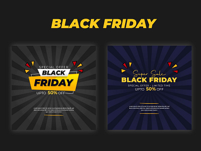 Flat design black friday offers banner black friday branding design illustration typography vector