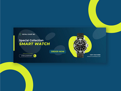 Flat smart watch design template