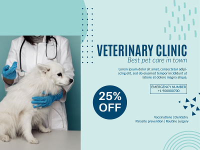 Veterinary clinic social media template banner design graphic design social media web banner