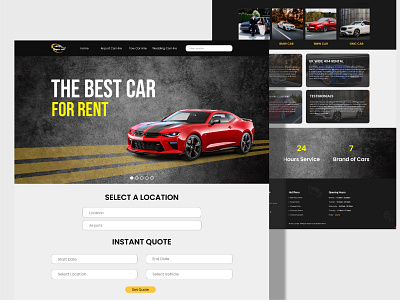 Rent car for wedding website design