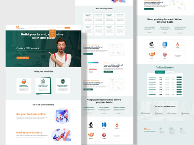 Website template design Ui/UX branding icon mailchimp typography ui ux vector website template