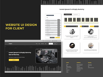 Piano website design template adobe xd black website landing page one page deisgn single page website website website ui deisgn