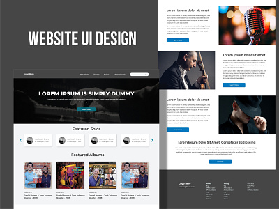 Music type website design template landing page single page ui website ui design