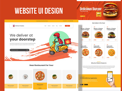 Food delivery website ui design template branding delivery website ui food delivery web ui food ui design food website illustration restaurant website ui ui vector