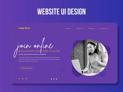 Online class study & Lean landing page website ui design