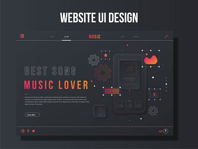 Music website banner design template