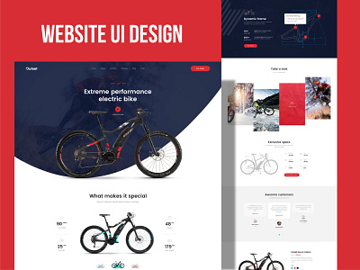 Cycle website design template branding cycle website landing page ui