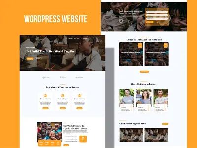 Charity, nonprofit donations, fundraising Wordpress website branding graphic design nonprofit website ui