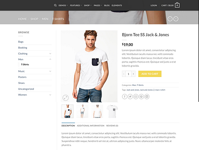 Ecommerce product page design wordpress elementor website