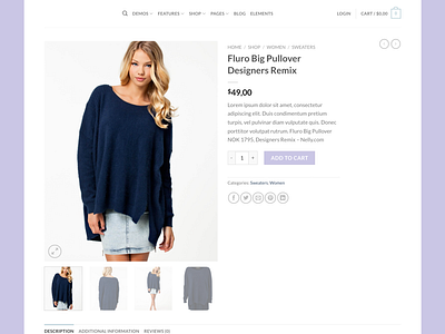 WordPress E-commerce website landing page