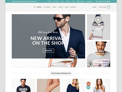 WordPress E-commerce website landing page website