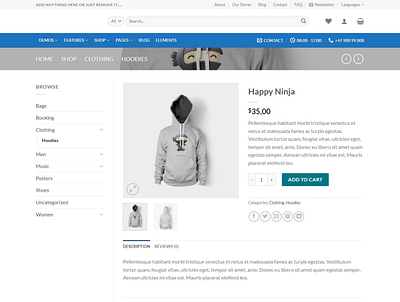 Ecommerce product page design wordpress elementor website