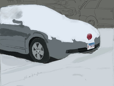 My red deer nose car with snow car deer illustraion nose red snow winter