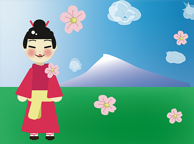 Japanese Girl girl illustration illustrator japan japanese sakura woman