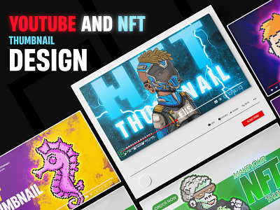 NFT and Youtube banner and Thumbnail Design avatar cryptoart design illustration nft nft art nft nanner pixel pixel art youtube thumbnail