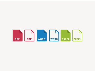 Icons - Pdf, Word, Excel.