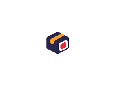 Sushi Box branding design flat icon logo minimal