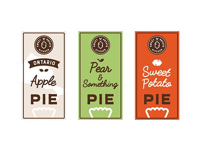 Pie stickers apple pie bakery cute food branding fruit minimalist pear potato