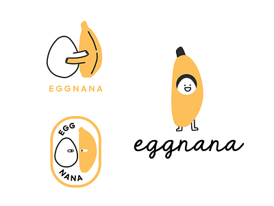 Eggnana logo concepts cartoon logo cute logo illustration logo podcast art podcast logo