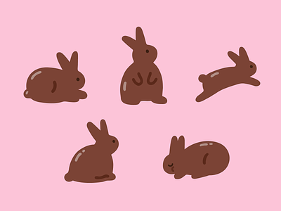 chocolate bunnies bunnies cartoon cute food illustration simple