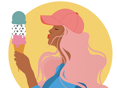 For the love of ice cream! art design icecream illustration illustrator love minimal summer textures vector vibrant color