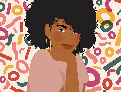 Giant Confetti afro art confetti design illustration illustrator minimal party portrait textures vector vibrant color