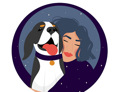 Puppy Love art bond circle design design dogs illustration illustrator limited palette love puppy stars vector vectors