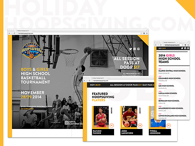 Hoopsgiving Developed basketball charity code css focus lab front end marketing responsive rwd sports website