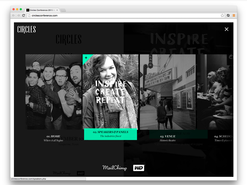 Circles Conference website by Andy Fought for Focus Lab + Odi on Dribbble