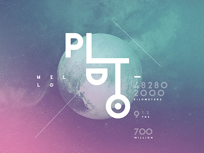 Hello Pluto geometric lettering logotype mark minimal type typography