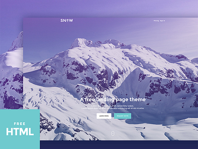 Snow - A Free Bootstrap Landing Page app bootstrap download free freebie html mobile template theme ui website