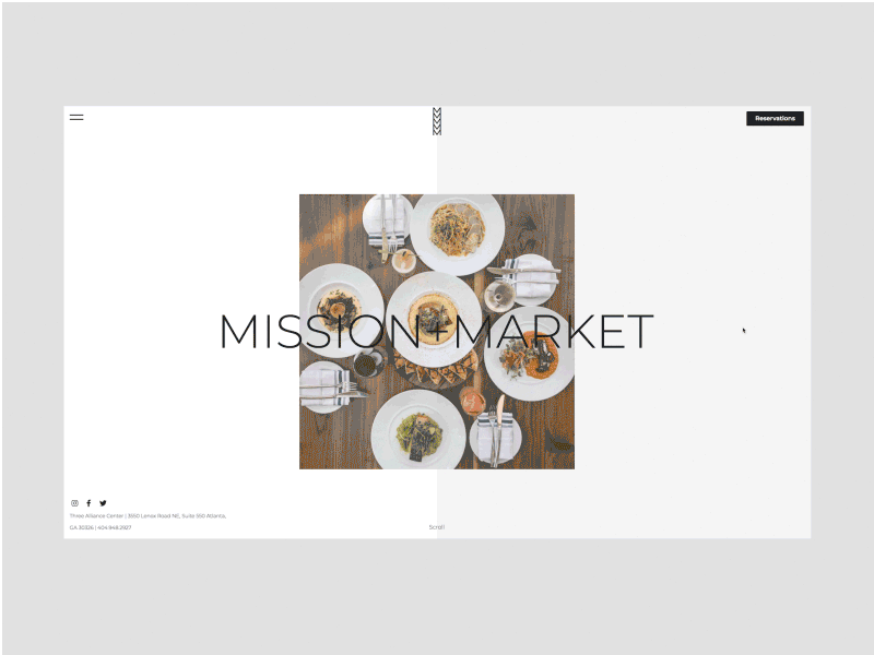 Mission + Market Restaurant Website Experience animation food food and beverage inspiration layout restaurant restaurant design ui ux web website