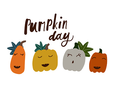 pumpkin day illustration lettering