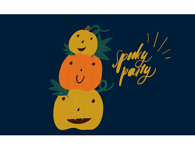 spooky party design illustration lettering