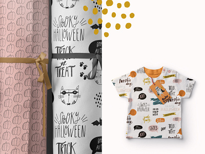 Halloween illustration and pattern