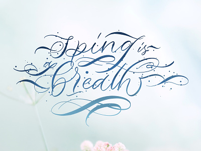 Spring is a breath/ calligraphy lettering