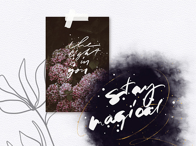 Magical garden / Celestial modern calligraphy calligraphy celestial design illustration lettering typography vector