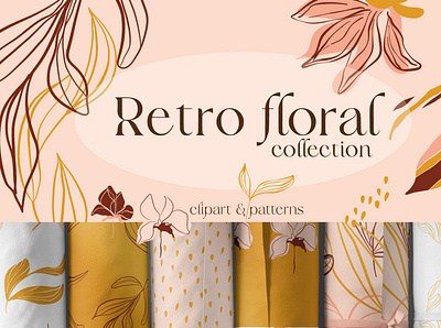 Retro floral design illustration pattern vector