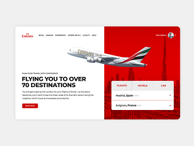 Fly Emirates landing page concept