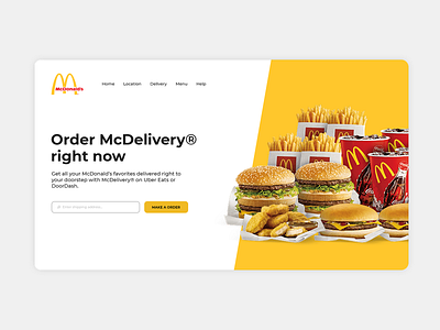 McDonalds delivery page concept adobe branding fast food flat food illustration mcdonalds restaurant restaurants ruben ruben serrano rubencreatives ui uiux ux uxui web webdesign website website design