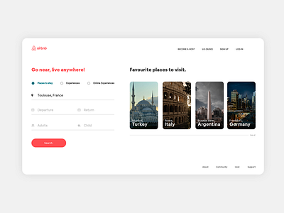 Airbnb landing page concept