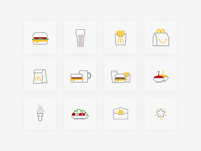 McD Icons burger fast food french fries icon illustration mcdonalds sauce web design