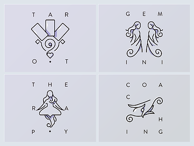 Line icons astrology astronomy coaching icons iconset tarot theraphy