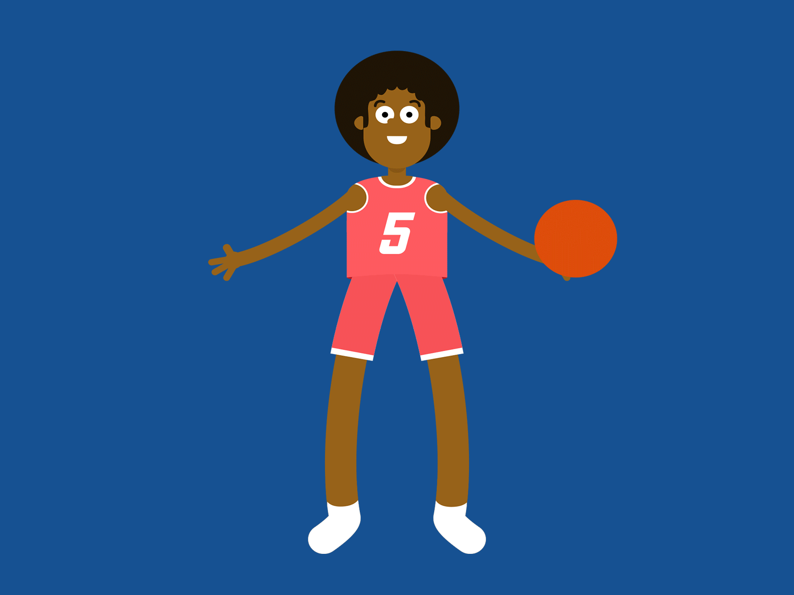 Spinning character 2d animation after effects animation basketball cartoon fake 3d fake3d illustration illustrator spinning